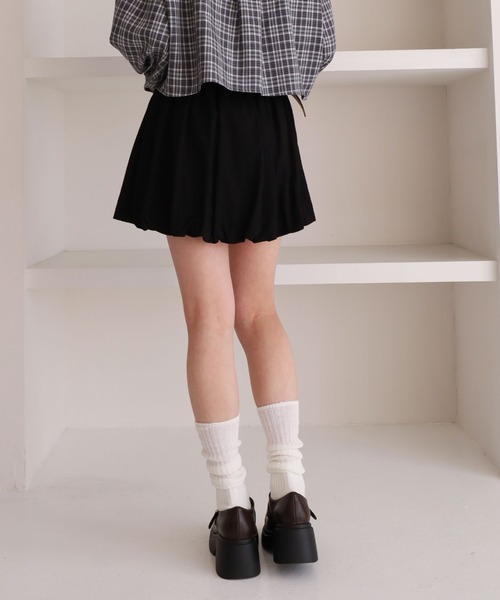 archives（アルシーヴ）の「コットンライクバルーンミニＳＫ（スカート・レディース・ブラック/オフホワイト・MEDIUM）」の17枚目の写真