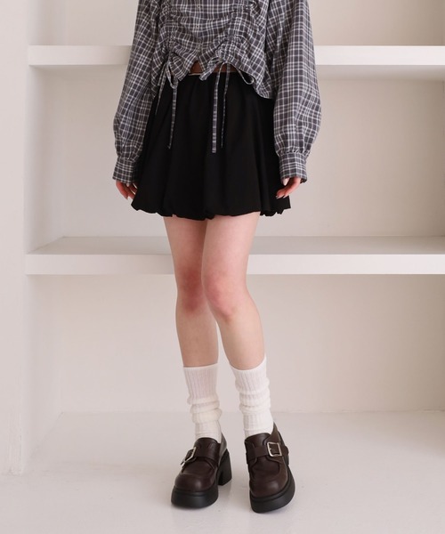 archives（アルシーヴ）の「コットンライクバルーンミニＳＫ（スカート・レディース・ブラック/オフホワイト・MEDIUM）」の15枚目の写真