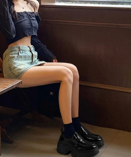 lulufa(ルルファ)の「スニーカーソール 厚底コインローファー ボリュームソールローファー(ローファー・レディース・ブラック/ブラウン・SMALL/MEDIUM/LARGE)」の7枚目の写真