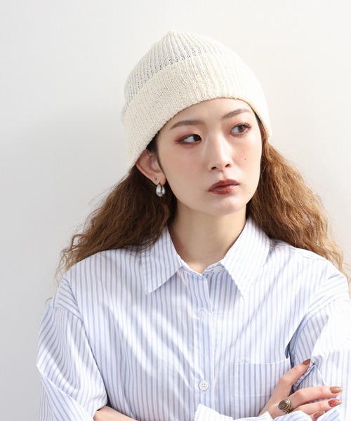 Sense of Grace（センスオブグレース）の「ペーパー糸使い　ルーズフィットワッチ（ニットキャップ/ビーニー・メンズ・ブラック/アイボリー/ベージュ/ライトグリーン/グレー・FREE）」の2枚目の写真