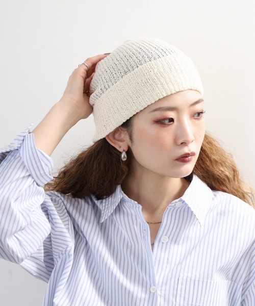 Sense of Grace（センスオブグレース）の「ペーパー糸使い　ルーズフィットワッチ（ニットキャップ/ビーニー・メンズ・ブラック/アイボリー/ベージュ/ライトグリーン/グレー・FREE）」の7枚目の写真