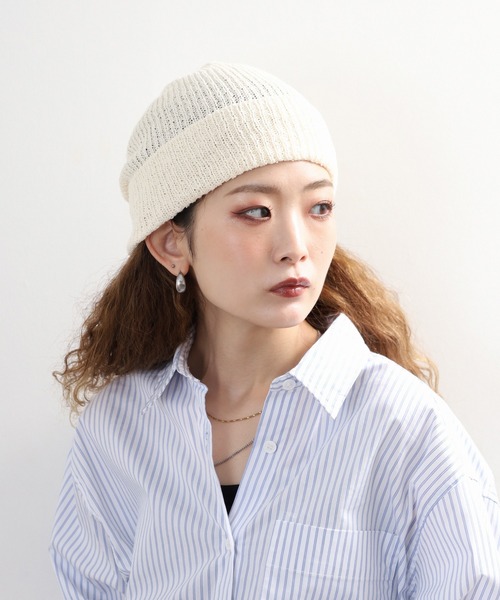Sense of Grace（センスオブグレース）の「ペーパー糸使い　ルーズフィットワッチ（ニットキャップ/ビーニー・メンズ・ブラック/アイボリー/ベージュ/ライトグリーン/グレー・FREE）」の8枚目の写真