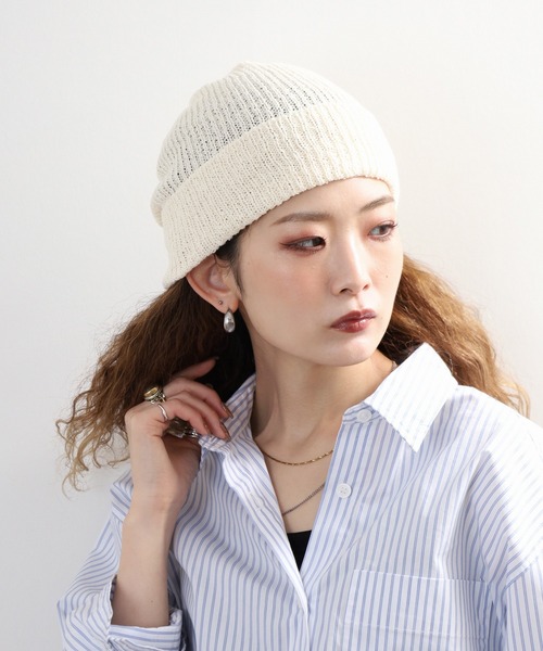 Sense of Grace（センスオブグレース）の「ペーパー糸使い　ルーズフィットワッチ（ニットキャップ/ビーニー・メンズ・ブラック/アイボリー/ベージュ/ライトグリーン/グレー・FREE）」の9枚目の写真