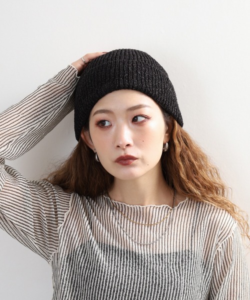 Sense of Grace（センスオブグレース）の「ペーパー糸使い　ルーズフィットワッチ（ニットキャップ/ビーニー・メンズ・ブラック/アイボリー/ベージュ/ライトグリーン/グレー・FREE）」の11枚目の写真