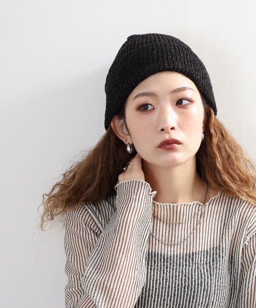 Sense of Grace（センスオブグレース）の「ペーパー糸使い　ルーズフィットワッチ（ニットキャップ/ビーニー・メンズ・ブラック/アイボリー/ベージュ/ライトグリーン/グレー・FREE）」の13枚目の写真