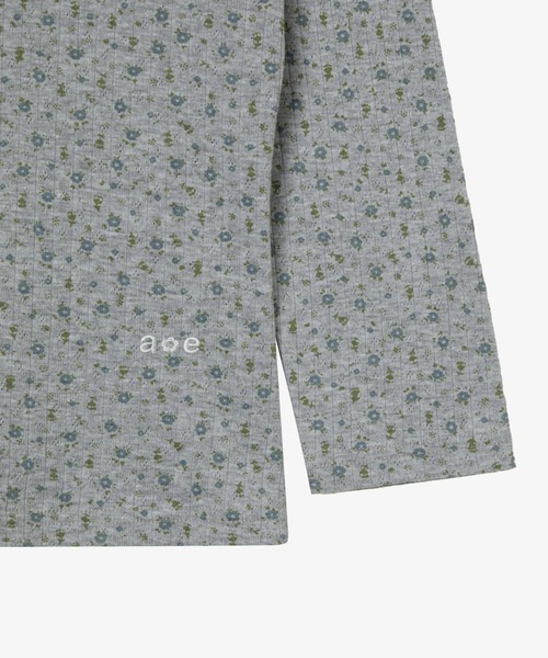 aeae(エーイーエーイー)の「FLOWER HENLEY NECK TEE(Tシャツ/カットソー・レディース・ネイビー/オートミール/グレー・FREE)」の6枚目の写真