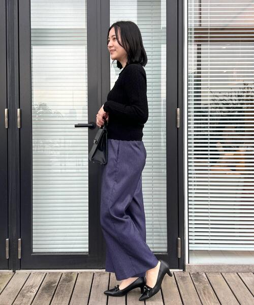 couture brooch(クチュールブローチ)の「【洗える着映え】ビジュー釦ポロニット(ニット/セーター・レディース・ライトグレー/ブラック/オフホワイト・38/36/42)」の10枚目の写真