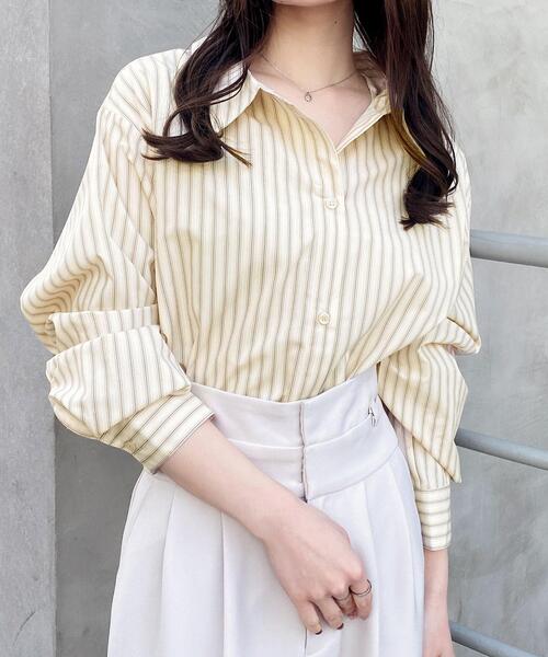 セール】2Wayオフショルストライプ柄シャツ（シャツ/ブラウス）｜INGNI