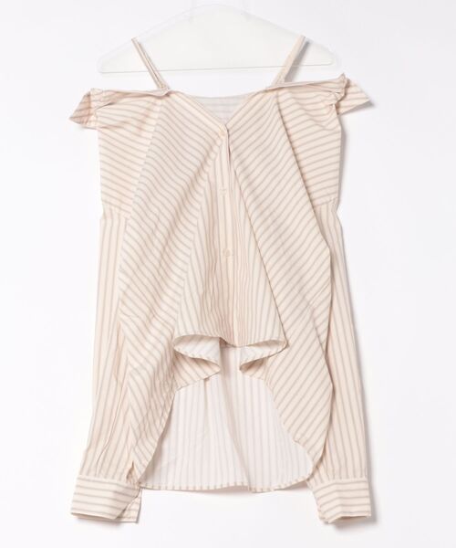 INGNI(イング)の「2Wayオフショルストライプ柄シャツ(シャツ/ブラウス・レディース・サックスブルー/ブルー系1/ベージュ系4/ピンク系9・M)」の5枚目の写真