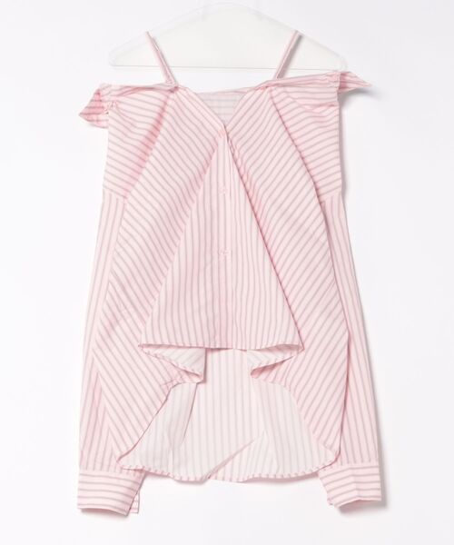 INGNI(イング)の「2Wayオフショルストライプ柄シャツ(シャツ/ブラウス・レディース・サックスブルー/ブルー系1/ベージュ系4/ピンク系9・M)」の6枚目の写真