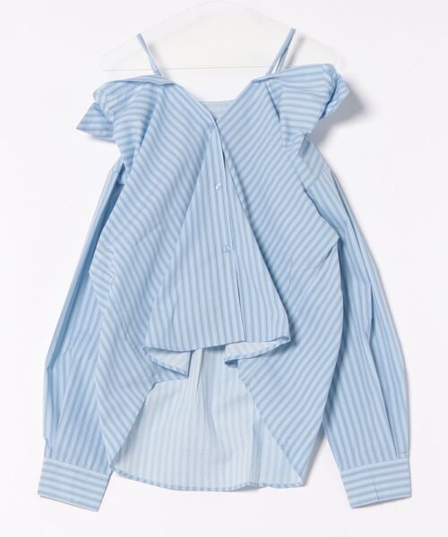 INGNI(イング)の「2Wayオフショルストライプ柄シャツ(シャツ/ブラウス・レディース・サックスブルー/ブルー系1/ベージュ系4/ピンク系9・M)」の7枚目の写真