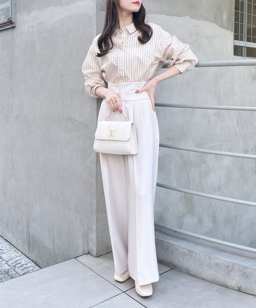 INGNI(イング)の「2Wayオフショルストライプ柄シャツ(シャツ/ブラウス・レディース・サックスブルー/ブルー系1/ベージュ系4/ピンク系9・M)」の15枚目の写真