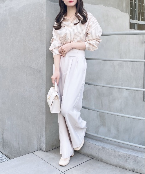 INGNI(イング)の「2Wayオフショルストライプ柄シャツ(シャツ/ブラウス・レディース・サックスブルー/ブルー系1/ベージュ系4/ピンク系9・M)」の16枚目の写真