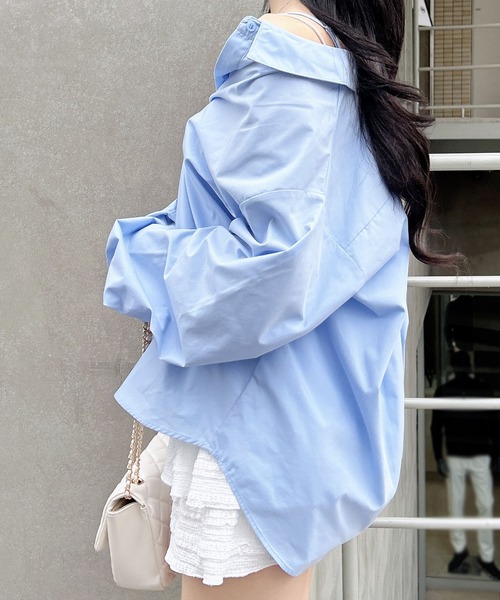 INGNI(イング)の「2Wayオフショルストライプ柄シャツ(シャツ/ブラウス・レディース・サックスブルー/ブルー系1/ベージュ系4/ピンク系9・M)」の20枚目の写真
