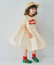 p.premier（ピードットプルミエ）の「フェルトロゴリンガーTティアードワンピース（ワンピース）」