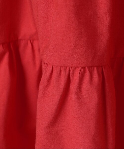 p.premier（ピードットプルミエ）の「フェルトロゴリンガーTティアードワンピース（ワンピース・キッズ・ブラウン/レッド/アイボリー・80/90/100/110/120/130/140）」の14枚目の写真
