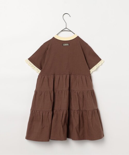 p.premier（ピードットプルミエ）の「フェルトロゴリンガーTティアードワンピース（ワンピース・キッズ・ブラウン/レッド/アイボリー・80/90/100/110/120/130/140）」の17枚目の写真