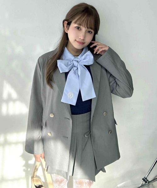 AS KNOW AS plus(アズノゥアズプラス)の「〇リボンプリーツミニスカート セットアップ可能(スカート・レディース・ネイビー/グレー/ベージュ系その他・FREE)」の11枚目の写真