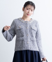 SweetMommy（スウィートマミー）の「ビジューニットジャケット　[マタニティ 産前産後]（ノーカラージャケット）」