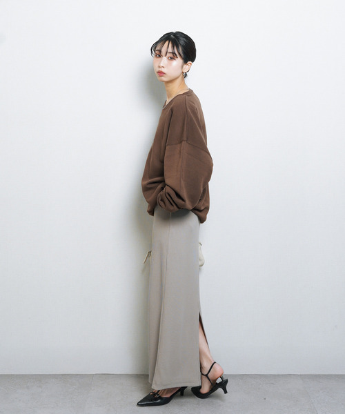 Chillfar(チルファー)の「針抜きテレコ ナロースカート(スカート・レディース・ブラック/カーキ/グレー系/グレー・FREE)」の13枚目の写真