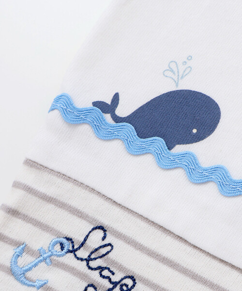 SLAP SLIP BABY（スラップスリップベビー）の「【マリンシリーズ】イカリ刺しゅうスタイベビー（スタイ/よだれかけ・キッズ・ホワイト/ネイビー・FREE）」の7枚目の写真