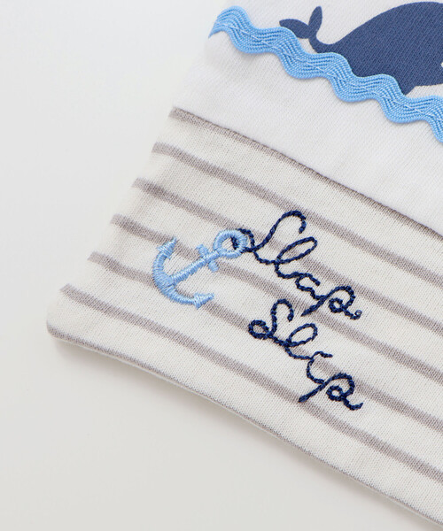 SLAP SLIP BABY（スラップスリップベビー）の「【マリンシリーズ】イカリ刺しゅうスタイベビー（スタイ/よだれかけ・キッズ・ホワイト/ネイビー・FREE）」の8枚目の写真