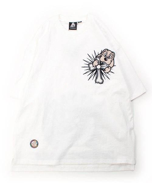 GALFY(ガルフィー)の「【GALFY/ガルフィー】おしゃぶりワンワンTee(Tシャツ/カットソー・メンズ・ホワイト/ブラック/グレイッシュベージュ・M/L/XL)」の4枚目の写真
