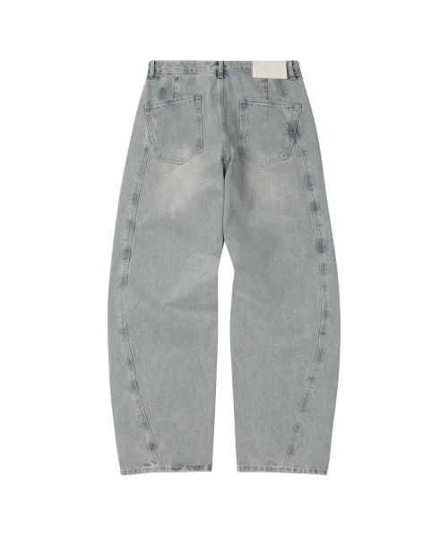 SECONDMONO（セカンドモノローグ）の「Curved Stitch Wide Denim Pants [LBLUE]_SEPT038LBLUE（デニムパンツ・レディース・その他・26/28/30/32/34）」の2枚目の写真