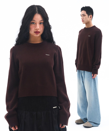 BASIC SMALL LOGO KNIT BROWN
