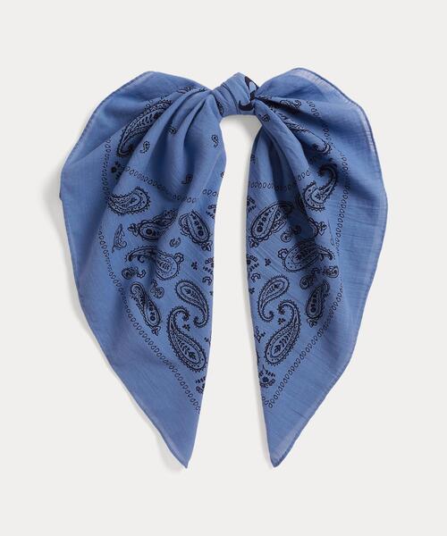美品 RRL ペイズリー バンダナ フラワー 花 柄 大判 ストール ラルフ POLO RALPH LAUREN（ポロ・ラルフローレン） スカーフ バンダナ