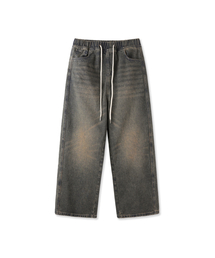 APOSTROPHE COMMA（アポストロフィコンマ）の「ホリゾン サンド バンディング ワイド デニムパンツ_グレー（デニムパンツ）」