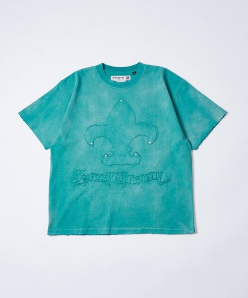 Sourcream(サワークリーム)の「Sourcreamユリ紋章貼り付けTEE(Tシャツ/カットソー・レディース・チャコールグレー/グレー/サックスブルー・MEDIUM/SMALL)」の3枚目の写真