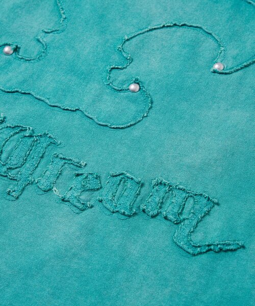 Sourcream(サワークリーム)の「Sourcreamユリ紋章貼り付けTEE(Tシャツ/カットソー・レディース・チャコールグレー/グレー/サックスブルー・MEDIUM/SMALL)」の6枚目の写真