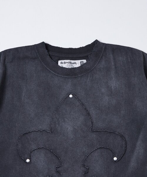 Sourcream(サワークリーム)の「Sourcreamユリ紋章貼り付けTEE(Tシャツ/カットソー・レディース・チャコールグレー/グレー/サックスブルー・MEDIUM/SMALL)」の7枚目の写真