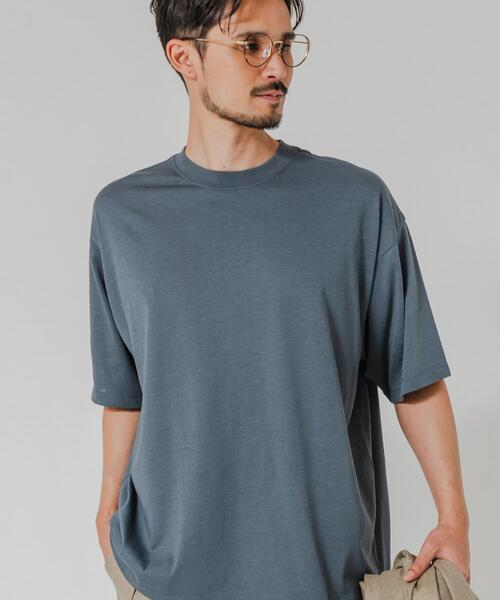 URBAN RESEARCH(アーバンリサーチ)の「HEMP SILK BLEND T-SHIRTS(Tシャツ/カットソー・メンズ・ブルー/ブラック/ブラウン/ネイビー・MEDIUM/LARGE)」の4枚目の写真