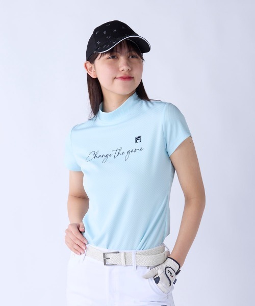 FILA GOLF(フィラゴルフ )の「【FILA GOLF:フィラゴルフ】レディース半袖モックネックシャツ ゴルフ(シャツ/ブラウス・レディース・ライトブルー/ネイビー/ホワイト・X-LARGE/LARGE/MEDIUM)」の12枚目の写真