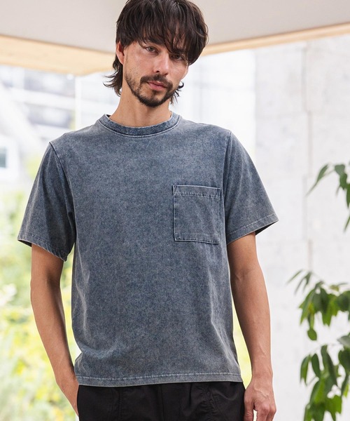 CAMBIO(カンビオ)の「mt10464-ライトニットデニムポケットTシャツ(14131M26CM)(Tシャツ/カットソー・メンズ・ライトグレー/グレー/ライトブルー・M/L/XL)」の3枚目の写真