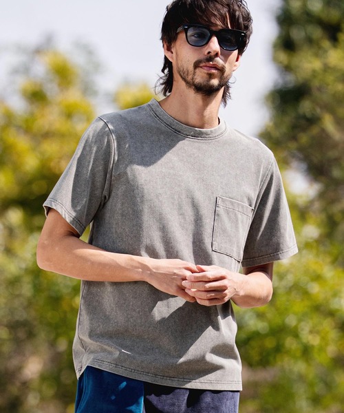 CAMBIO(カンビオ)の「mt10464-ライトニットデニムポケットTシャツ(14131M26CM)(Tシャツ/カットソー・メンズ・ライトグレー/グレー/ライトブルー・M/L/XL)」の4枚目の写真