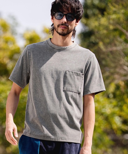 CAMBIO(カンビオ)の「mt10464-ライトニットデニムポケットTシャツ(14131M26CM)(Tシャツ/カットソー・メンズ・ライトグレー/グレー/ライトブルー・M/L/XL)」の5枚目の写真