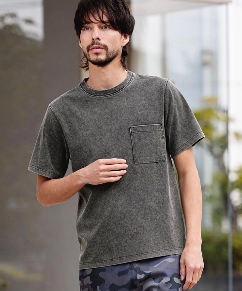 CAMBIO(カンビオ)の「mt10464-ライトニットデニムポケットTシャツ(14131M26CM)(Tシャツ/カットソー・メンズ・ライトグレー/グレー/ライトブルー・M/L/XL)」の16枚目の写真