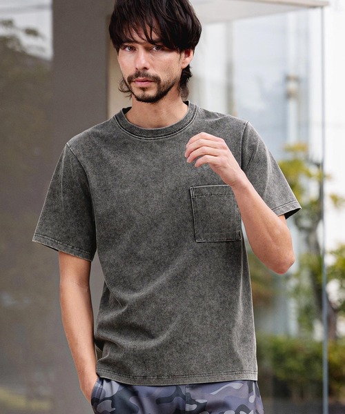 CAMBIO(カンビオ)の「mt10464-ライトニットデニムポケットTシャツ(14131M26CM)(Tシャツ/カットソー・メンズ・ライトグレー/グレー/ライトブルー・M/L/XL)」の17枚目の写真