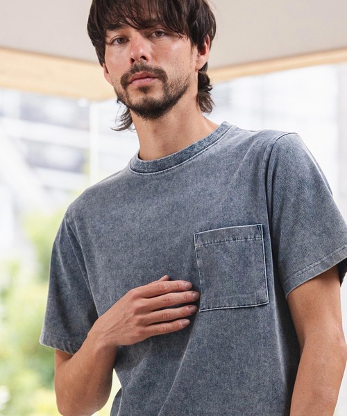 CAMBIO(カンビオ)の「mt10464-ライトニットデニムポケットTシャツ(14131M26CM)(Tシャツ/カットソー・メンズ・ライトグレー/グレー/ライトブルー・M/L/XL)」の10枚目の写真