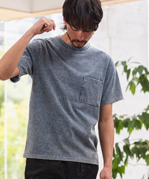 CAMBIO(カンビオ)の「mt10464-ライトニットデニムポケットTシャツ(14131M26CM)(Tシャツ/カットソー・メンズ・ライトグレー/グレー/ライトブルー・M/L/XL)」の11枚目の写真