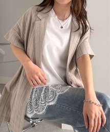レースレイヤードコンパクトTシャツ