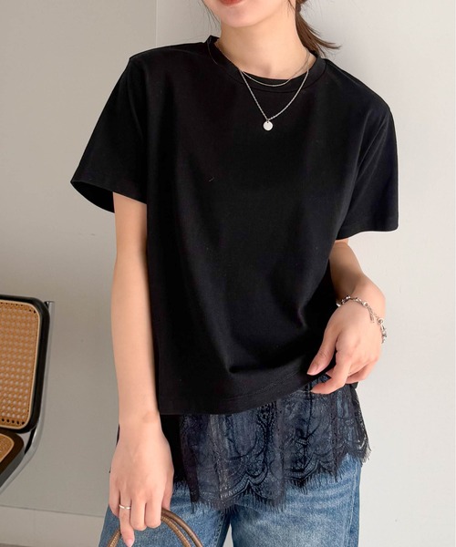 RANAN(ラナン)の「レースレイヤードコンパクトTシャツ(Tシャツ/カットソー・レディース・ブラック/ホワイト/その他・LL/L/M)」の20枚目の写真
