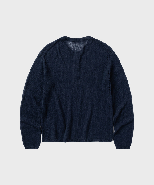 NONBLANK（ノンブランク）の「クロップヘンリーネックLSニット_NAVY（ニット/セーター・メンズ・ネイビー・MEDIUM/LARGE/X-LARGE）」の2枚目の写真