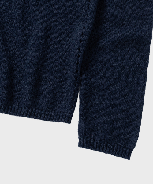 NONBLANK（ノンブランク）の「クロップヘンリーネックLSニット_NAVY（ニット/セーター・メンズ・ネイビー・MEDIUM/LARGE/X-LARGE）」の5枚目の写真