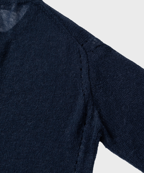 NONBLANK（ノンブランク）の「クロップヘンリーネックLSニット_NAVY（ニット/セーター・メンズ・ネイビー・MEDIUM/LARGE/X-LARGE）」の6枚目の写真