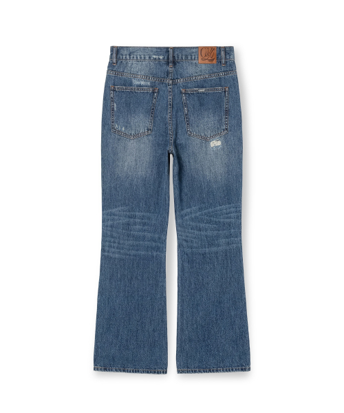 CONNECT KINLOCH（コネクトキンロック）の「ディストレスドフレアデニムパンツ[ブルー]（デニムパンツ・メンズ・ブルー・SMALL/MEDIUM/LARGE）」の3枚目の写真