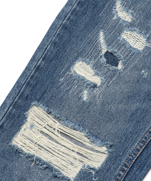 CONNECT KINLOCH（コネクトキンロック）の「ディストレスドフレアデニムパンツ[ブルー]（デニムパンツ・メンズ・ブルー・SMALL/MEDIUM/LARGE）」の7枚目の写真
